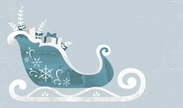 Vector illustration of Red sleigh