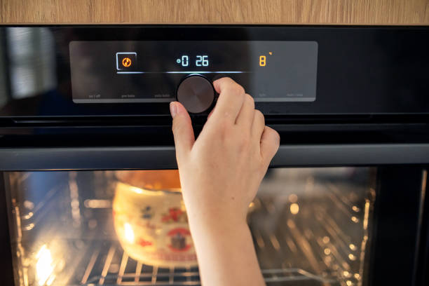 istock Woman making lunch in oven at domestic kitchen 1596926113