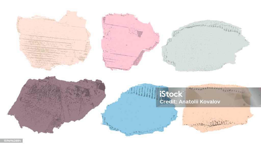 Set Design Ripped Material Scraps Set Of Torn Colored Cardboard Pieces Cardboard Pieces Template ...