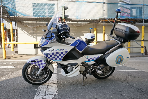 Motorcycle of the Local Police of Coruna Coruna, Galicia, Spain 06/23/2023