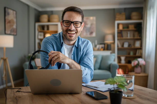 istock One man caucasian male freelancer work from home on laptop computer 1597012743