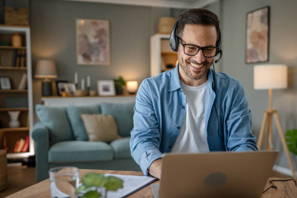 istock One man caucasian male freelancer work from home on laptop computer 1597033531