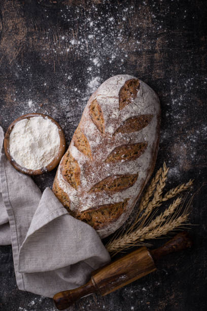 istock Fresh homemade bread with a crispy crust 1597131843
