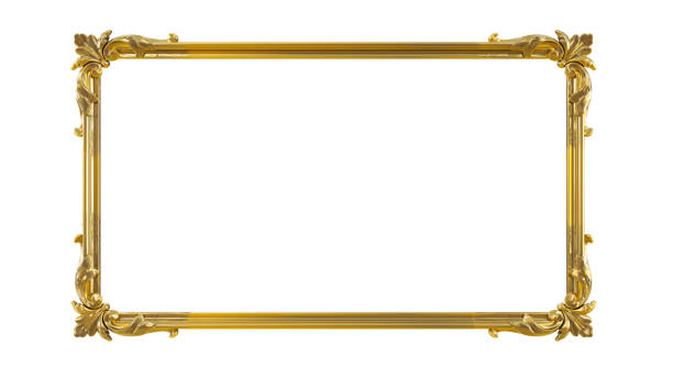 istock Decorative golden vintage frames, Golden baroque frame on transparent background. 1597162883