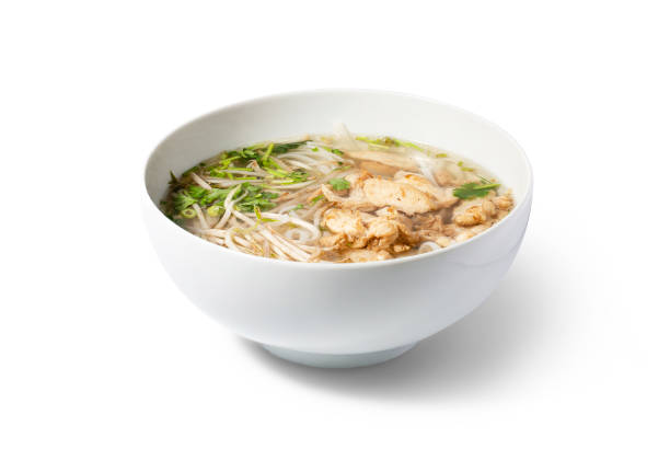 istock Pho soup with chicken in a bowl. The image is fully sharp, front to back. Clipping path. 1597176901
