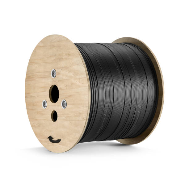 istock Wire cable on wooden coil 1597211479