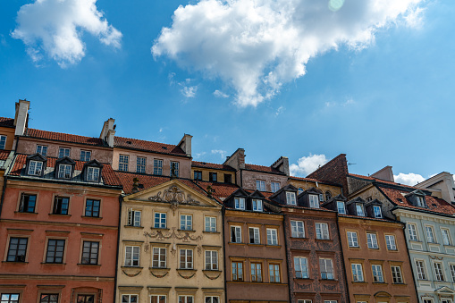 Exterior shot of the Old Town Market Square in Warsaw, Poland
