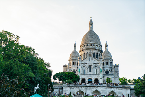 Beautiful view of the Basilica of the Sacred Heart of Paris