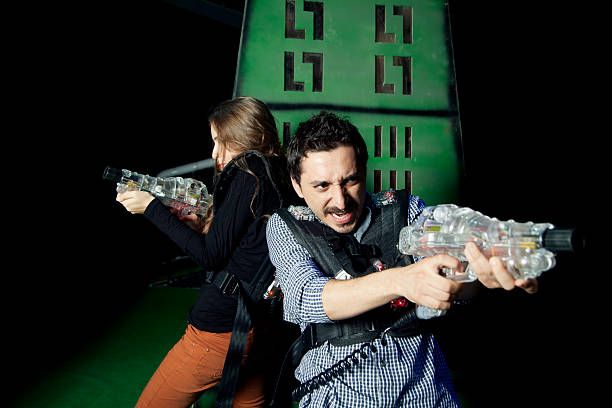 Lasertag Warriors Lasertag Warriors playing tag stock pictures, royalty-free photos & images
