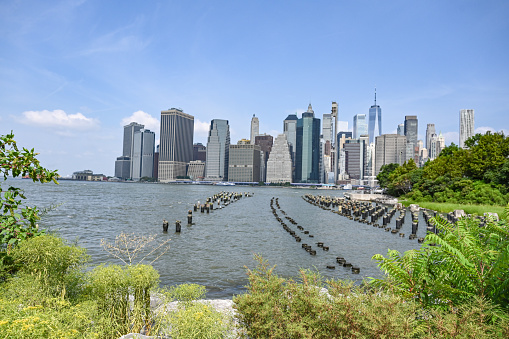 View of lower Manhattan and Brooklyn Bridge Park from the Brooklyn Heights Promenade