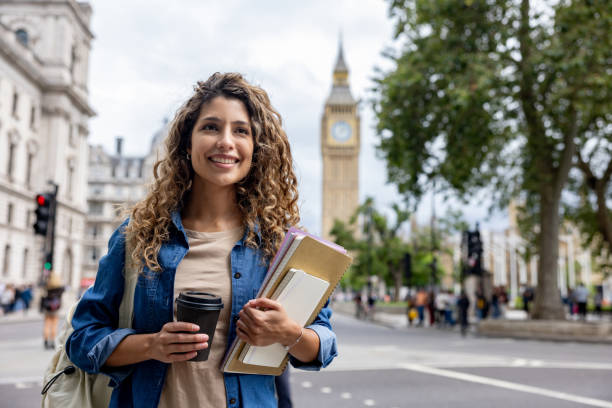 istock Happy exchange student studying in London 1597406635
