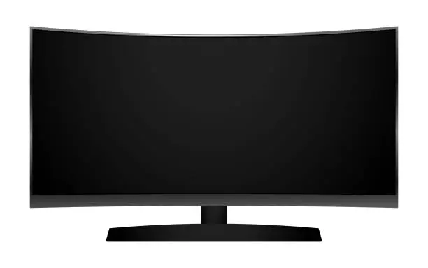 Vector illustration of realistic of tv led lcd isolated or lcd plasma wide screen tv mockup. 3d render