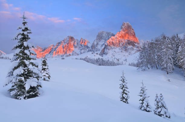 The majestic Cimon Della Pala at sunset (Dolomites - Italy).