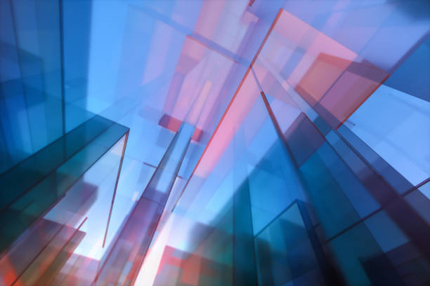 sfondo di vetro colorato astratto - business abstract foto e immagini stock