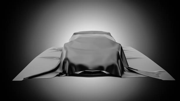 Generic modern car in the street. 3D generated image. Conceptual car is entirely generic and not based on any real or concept brand/model.