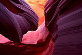 Landscape image of lower Antelope Canyon in stunning colors