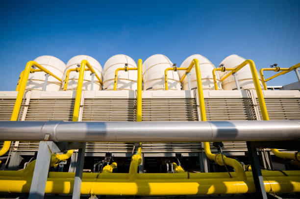 istock Sets of cooling towers in conditioning systems 159754424