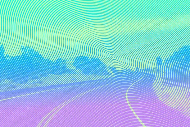 Vector illustration of Winding Road Background