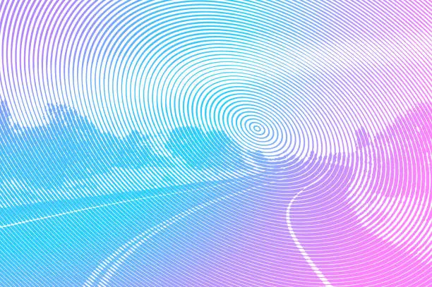 Vector illustration of Winding Road Background