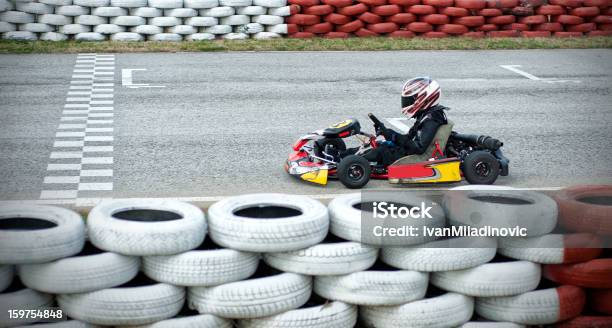 Gocart Lined Up Stock Photo - Download Image Now - Auto Racing, Starting Line, Checkered Flag