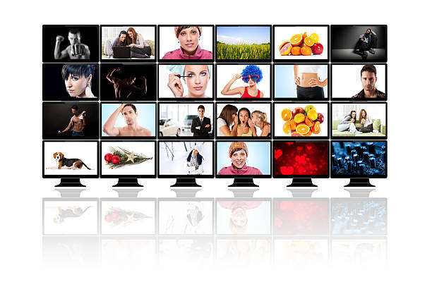 Tv media panel TV panels. Television media production technology concept. Spy Surveillance panel concept television lines stock pictures, royalty-free photos & images