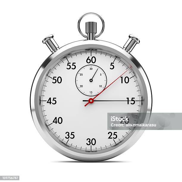 Stopwatch Front View Stock Photo - Download Image Now - Stopwatch, Timer, Clock