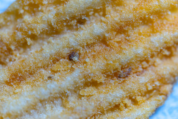 Macro Photograph of a cheddar potato chip