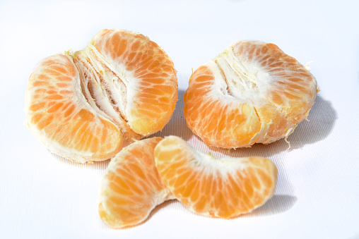 natural tropical fruits orange lemon banana healthy food vegan juices isolated on bench background