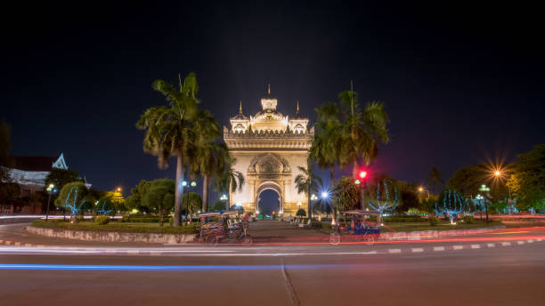 istock Beautiful architecture Patuxay(Victory Gate) in Vientiane, Laos 1597592255
