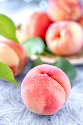 Whole Japanese Peaches Close-Up