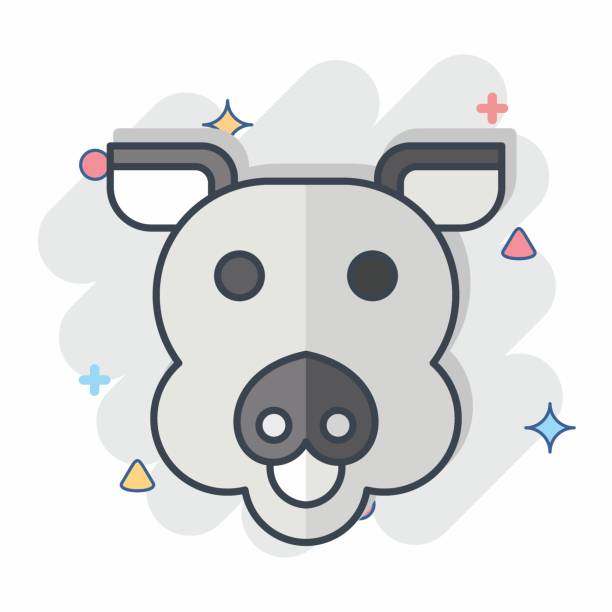 istock Icon Pig. related to Animal symbol. comic style. simple design editable. simple illustration 1597687306