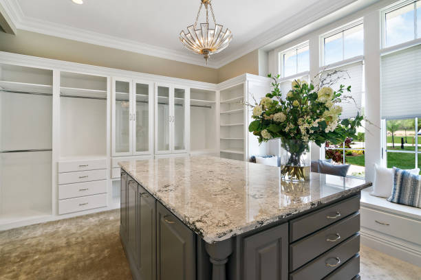 istock Luxurious walk-in closet in estate mansion 1597694842