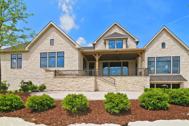 istock Stone facade on new home 1597694845