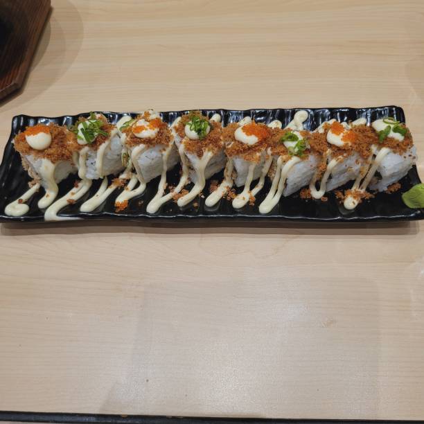 istock floss sushi rolls with mayonnaise, caviar and shredded fish 1597743065