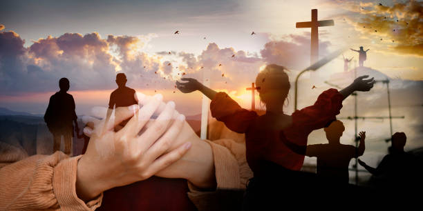 istock Christian Religion concept background. card design template. 1597755204