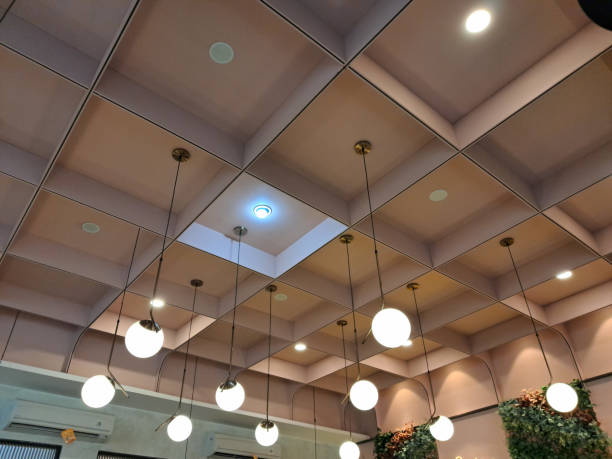 istock Roof design interior and chandelier 1597789435