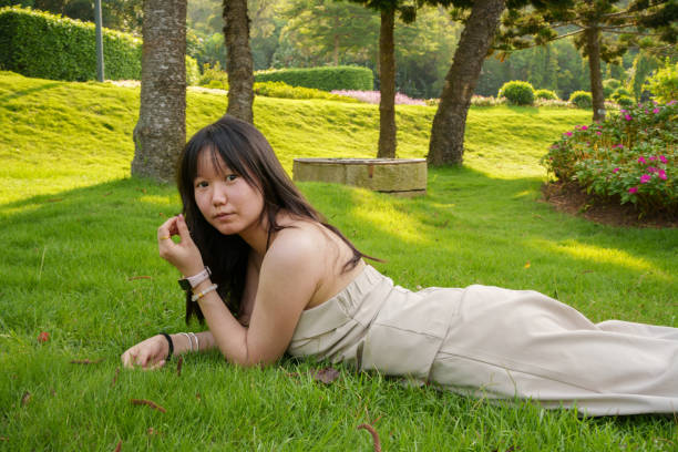 young girl on the grass