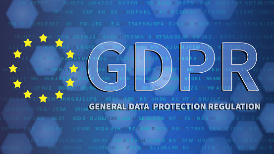 GDPR - General Data Protection Regulation. European Union,3D illustration.