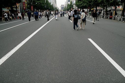 Chiyoda, Tokyo, Japan - May 28, 2006 :  A Holiday 歩行者天国 Pedestrian Zone on 中央通り Street at Akihabara Area