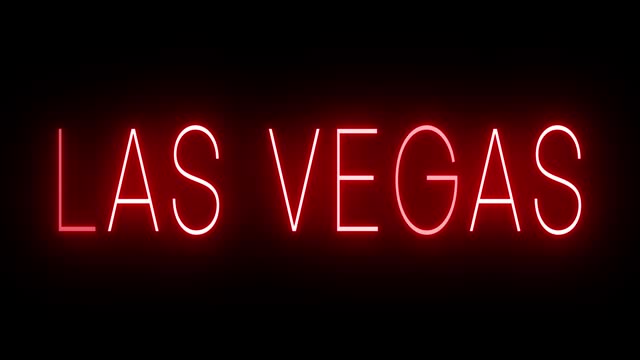 Animated red neon sign for Las Vegas