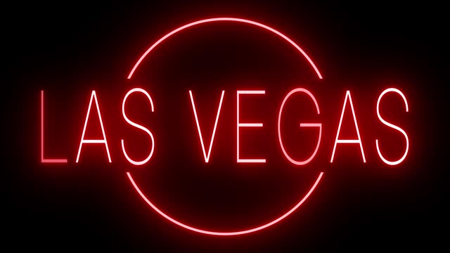 Animated red neon sign for Las Vegas