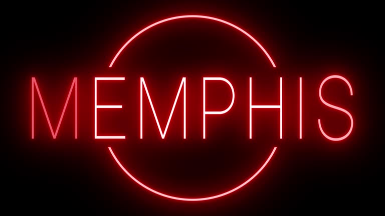 Animated red neon sign for Memphis