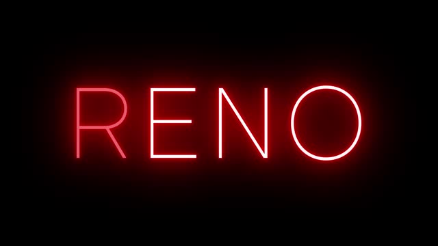 Animated red neon sign for Reno