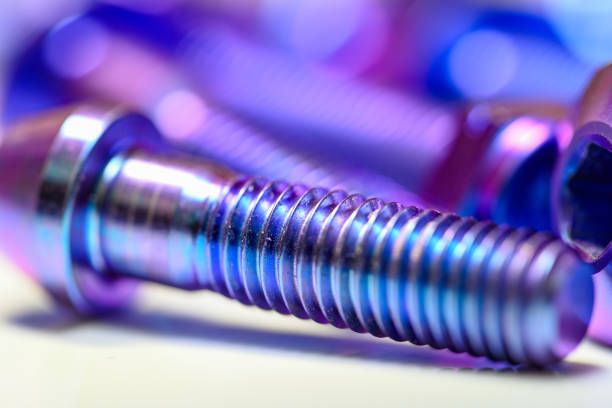 istock Artistry in Alloy: High-Definition Pictures of Anodized Titanium Screws. 1597848917