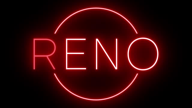 Animated red neon sign for Reno