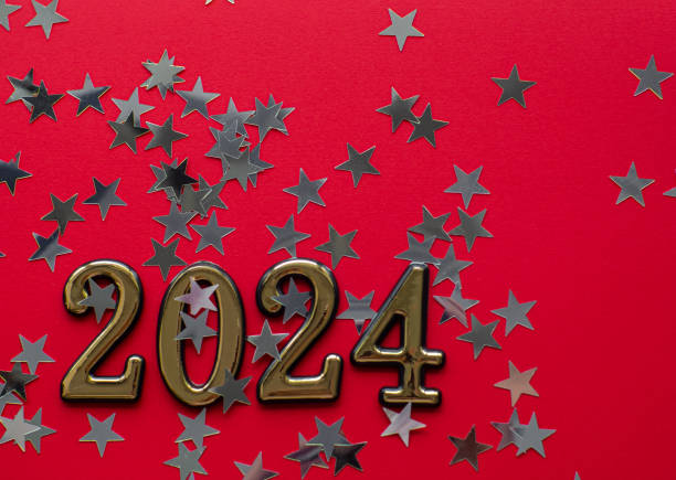 istock 2024 on red background with silver stars 1597856378