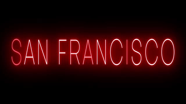 Animated red neon sign for San Francisco