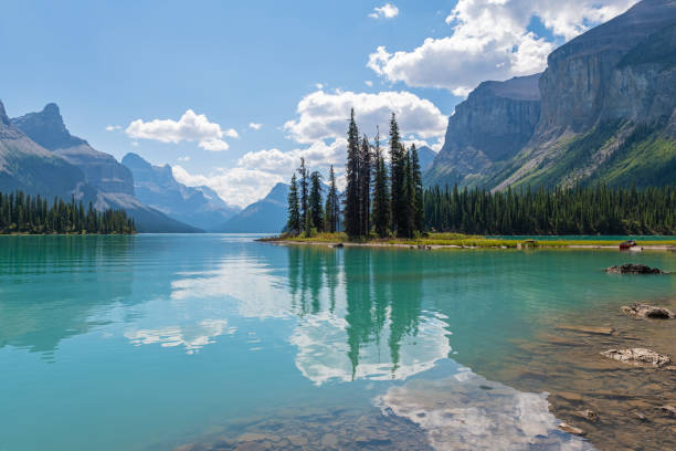 istock Spirit Island Reflection, Jasper, Canada 1597884723