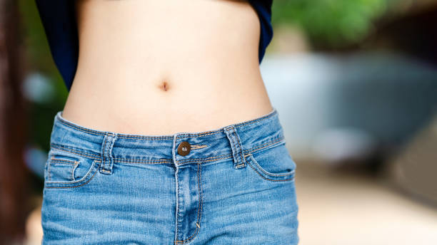 istock Abdominal fat of a plump woman. 1597885761