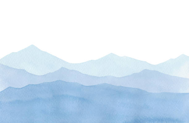 istock Watercolor illustration of a panoramic view of the blue mountains. Hand-drawn. 1597902531